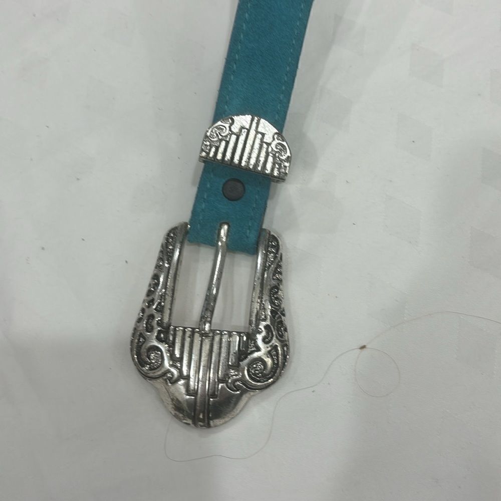 Roper Suede Turquoise Belt - Picture 3 of 5